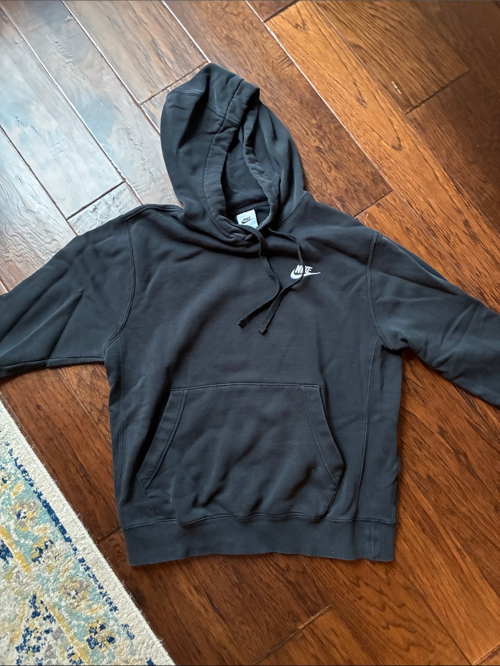 Nike Black Pullover Hoodie with White Swoosh